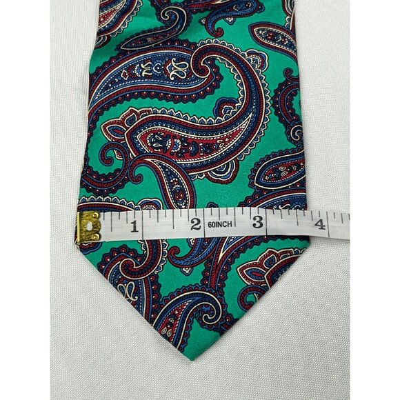 Leonardo Strelli Mens 100% Silk Paisley Necktie Made‎ In Italy - Picture 6 of 6